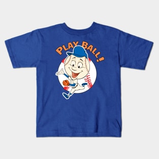 Play Ball! Mets Baseball Mascot Mr Met Kids T-Shirt